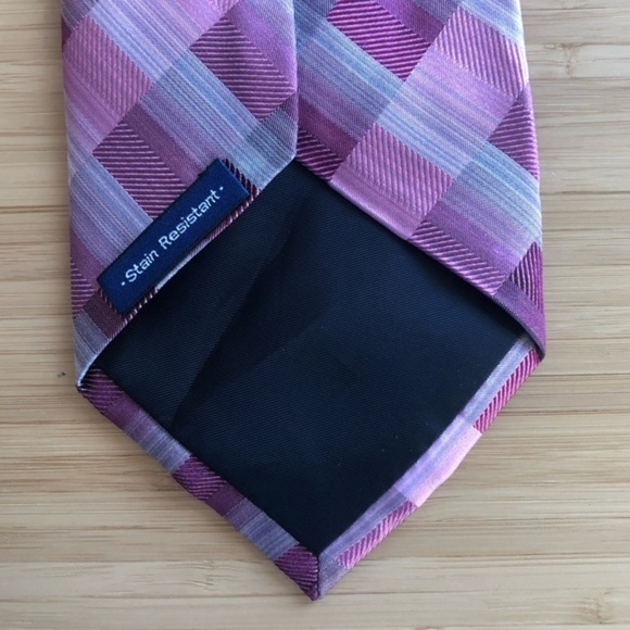 John Ashford Silk Neck Tie In Lavender/Grey - Picture 3 of 5